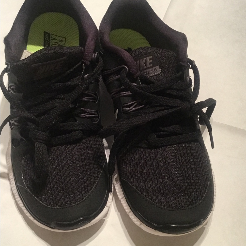 Nike Black Sneakers with Neon Green Insole